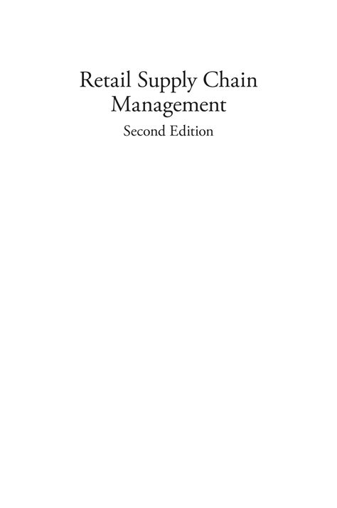 Solution Retail Supply Chain Management Second Edition Studypool