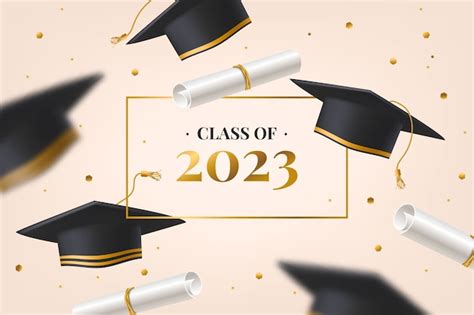Free Vector Realistic Class Of 2023 Background