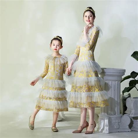 Mother Daughter Lace Dresses Fmily Matching Party Dress Wedding Dress