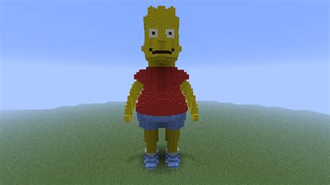 3d Puzzlemcedit Tutorialbart Simpson Statue Minecraft Project