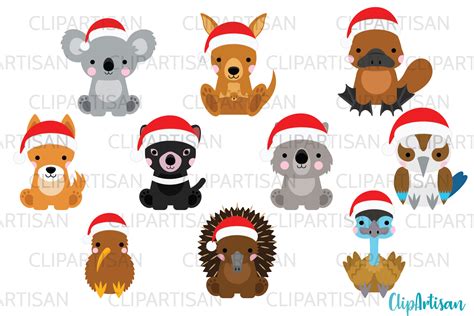 Australian Animals Clip Art Christmas Graphic By Clipartisan · Creative