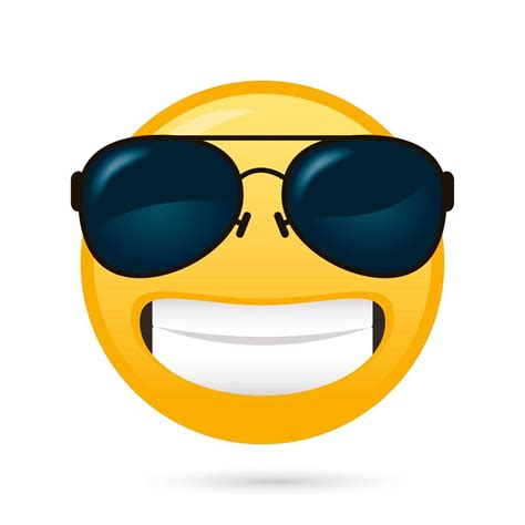 Emoji Gesicht Mit Sonnenbrille Lustiger Charakter 1839454 Vektor Kunst