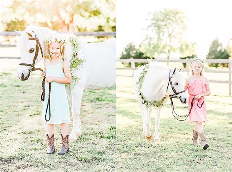 Flower Crowns And White Ponies Equestrian Portrait Session