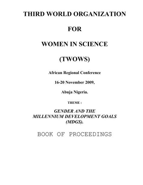Third World Organization For Women In Science Twows Owsdwafrica