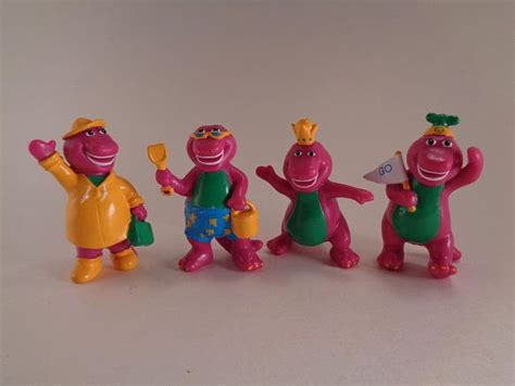 Barney Figurines Cake Topper Collectible Set Of 4 Pvc Vintage