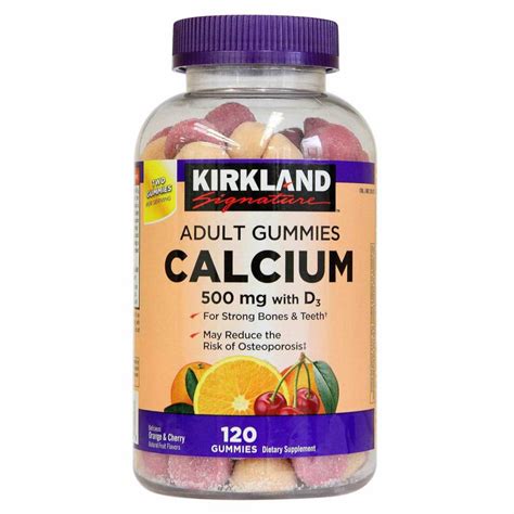Kirkland Signature Calcium 500 Mg With D3 120 Adult Gummies