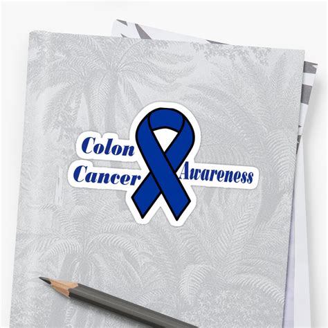 Colon Cancer Awareness Ribbon Sticker By Lizwhite Redbubble