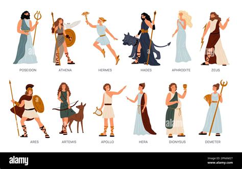 Greek Pantheon Of The Gods Stock Vector Images Alamy