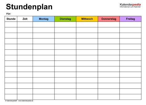 Tabelle jalousien vorhänge dekoideen für die wohnung. Stundenplan-Vorlagen PDF zum Download & Ausdrucken (kostenlos)