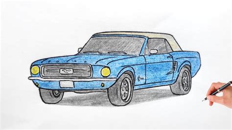 How To Draw A Ford Mustang 1965 Drawing A 3d Car Coloring Ford