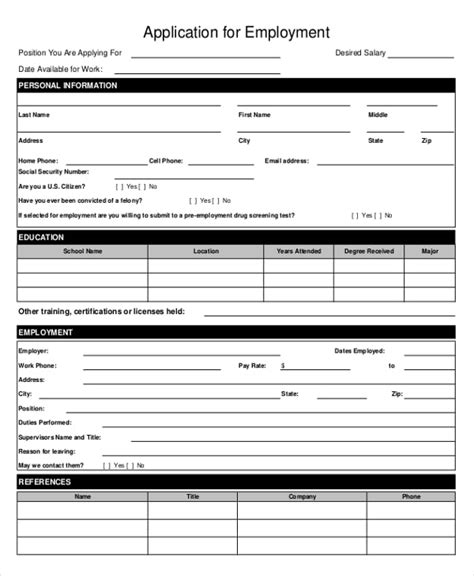 Free Application Form Template Word Free Printable Templates