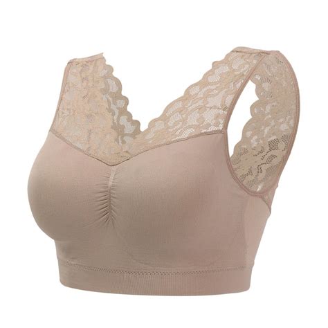 Full Figure Plus Size ComfortLift Rose Lace Wirefree Support Bra Sexy