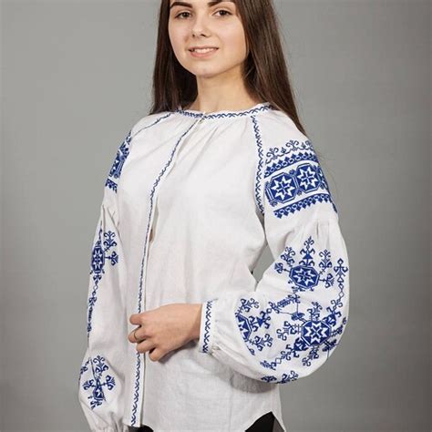 Vyshyvanka Ukrainian Blouse Traditional White Linen Etsy