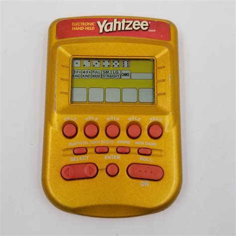 Vtg Yahtzee 2002 Gold Edition Electronic Hand Held Milton Bradley
