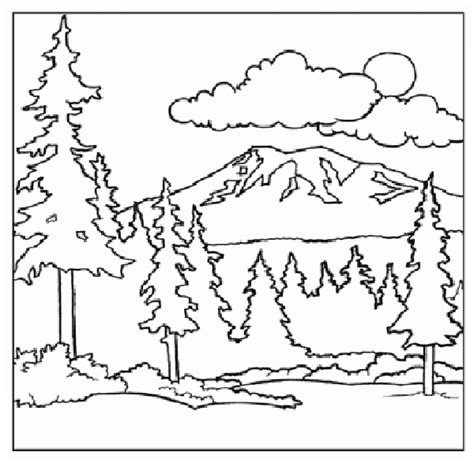 Mountain Scenery Coloring Pages At Free Printable