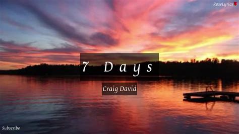 Craig David 7 Days Lyric Video Youtube