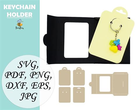 Bundle keychain display card SVG with envelope Keyring holder | Etsy