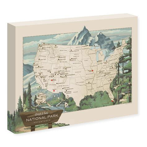 National Parks Push Pin Map Usa Travel Map National Parks Etsy