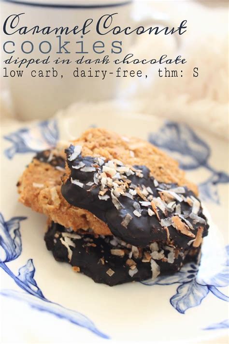 Caramel Coconut Cookies With Dark Chocolate Low Carb Dairy Free Thm
