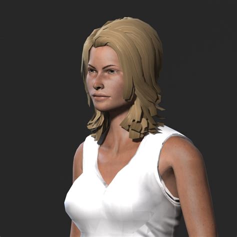 beautiful woman rigged 3d game character low poly 3d model cad files dwg files plans and details