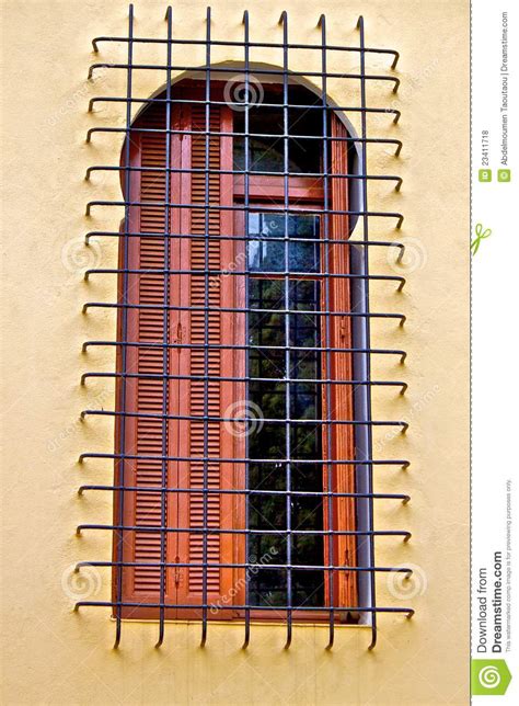 Old Window With Metal Grid Stock Photo Image Of