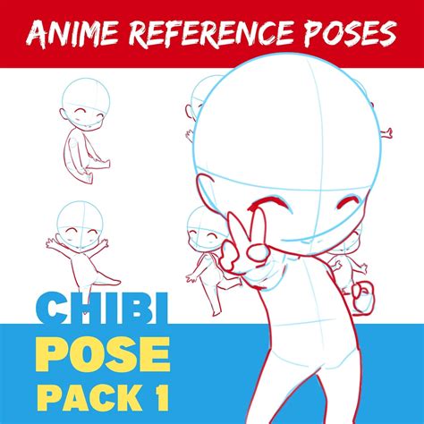 Anime Chibi Poses 50 Drawing Reference Guides Etsy