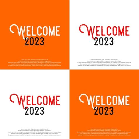 Premium Vector Welcome 2023 Greeting Card Creative Design Welcome