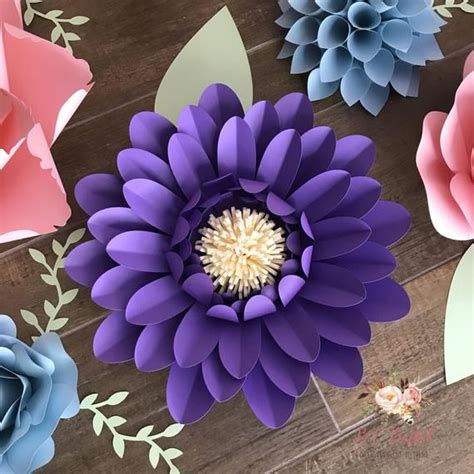 Download Daisy Paper Flower Template 3D Makes Different Sizes svg ...