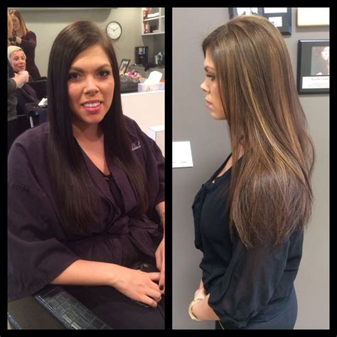 Dark Hair With Highlights Before And After Dark To Light Hair Color
