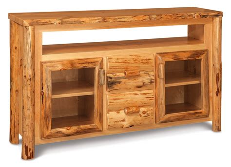 Rustic Pine Tv Cabinet With Drawers — Everything Amish