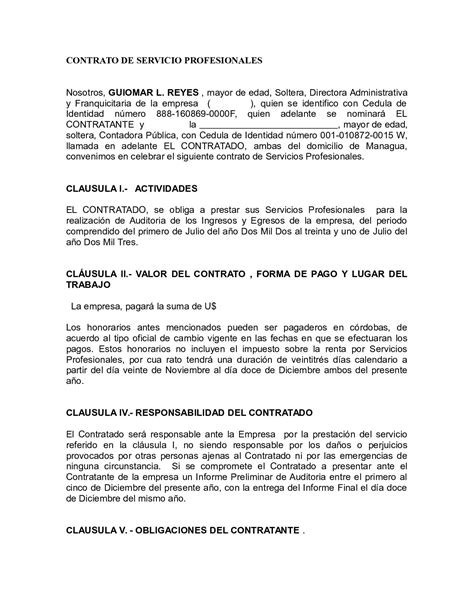 Calaméo Contrato De Servicio Profesionales