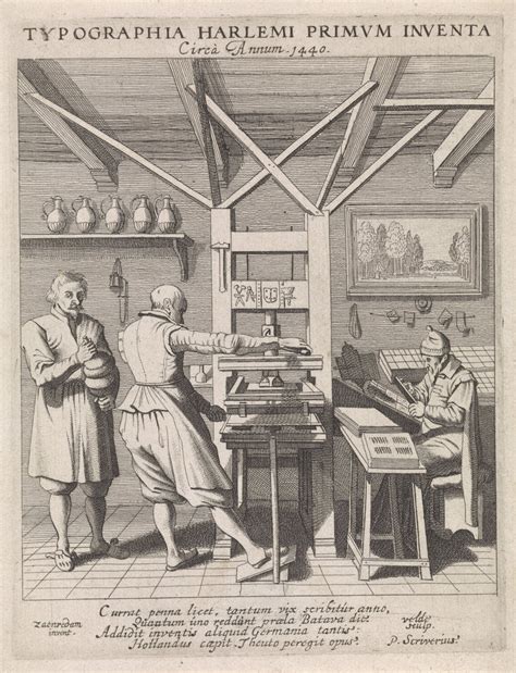 The Invention Of The Printing Press By Laurens Jansz Coster Posters