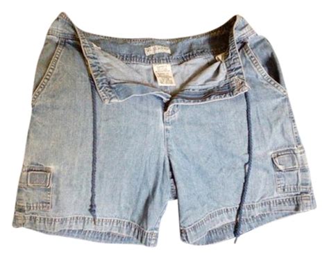 White Stag Blue Jean Distressed Cargo Denim Shorts Size 29 6 M