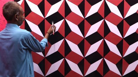 Optical Illusion 3d Wall Paint Deep Cool