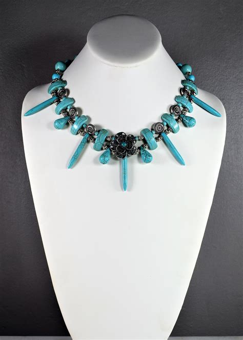 Turquoise Choker Turquoise Choker Jewelry Statement Necklace