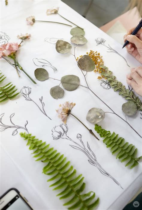Pressed Flower Idea Add Illustrations To A Design Featuring Real