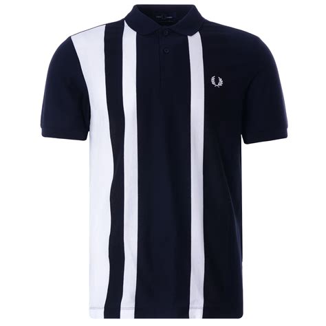 Fred Perry Striped Piqué Polo Shirt Navy M1620 608