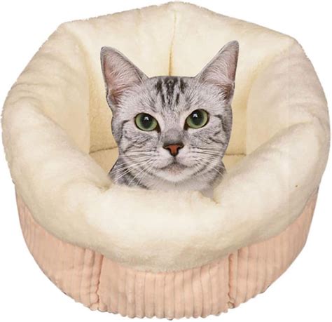 Roagerly Washable Warming Cat Bed Soft Cozy Plush Pet Bed