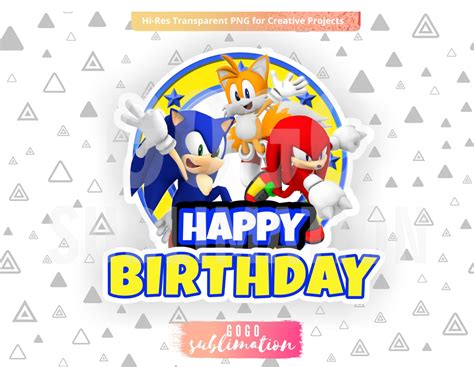 Sonic Birthday Cake Topper Png Vectorency