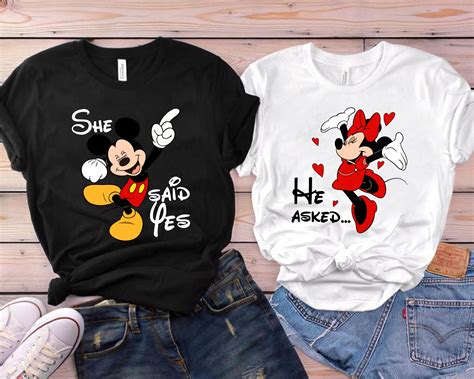 Mickey And Minnie Couple Shirts Mickey Minnie Shirt He Etsy