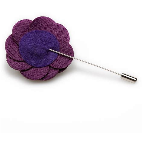 Plum Purple Velvet Lapel Flower Camellia Pin Mens Boutonniere Pins