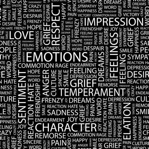 Emotions Word Collage On Black Background — Stock Vector © Studiom1