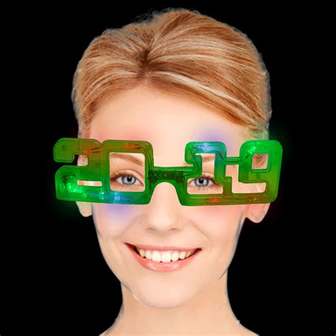 2019 Light Up Led Glasses Green Sku 9155