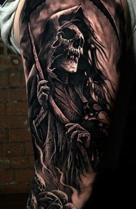 40 Grim Reaper Tattoo Designs And Meaning The Trend Spotter Skull Girl