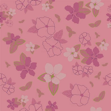 Seamless Vector Pattern Flowers And Leaves 2795469 Vector Art At Vecteezy