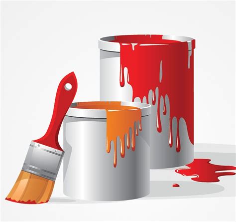 Paint Bucket And Brush Vector Clip Art Free Free Vector