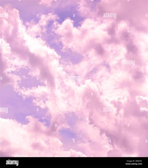 Lilac Sky Background With Clouds Stock Photo Alamy