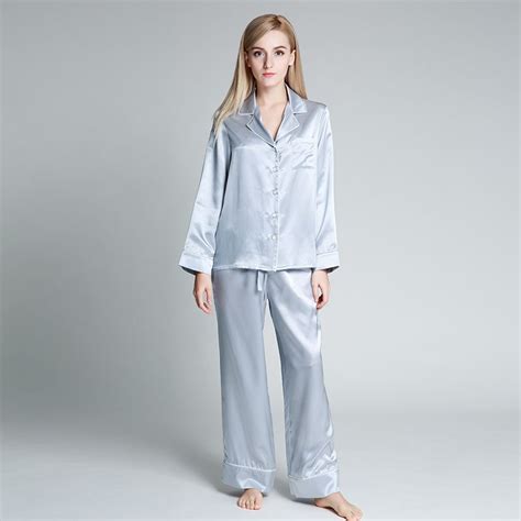 22 Momme Classic Full Length Silk Pajama Set For Women Silk Clothes Silk Pajama Set Silk