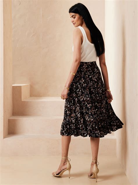 Drop Waist Midi Skirt Banana Republic Factory