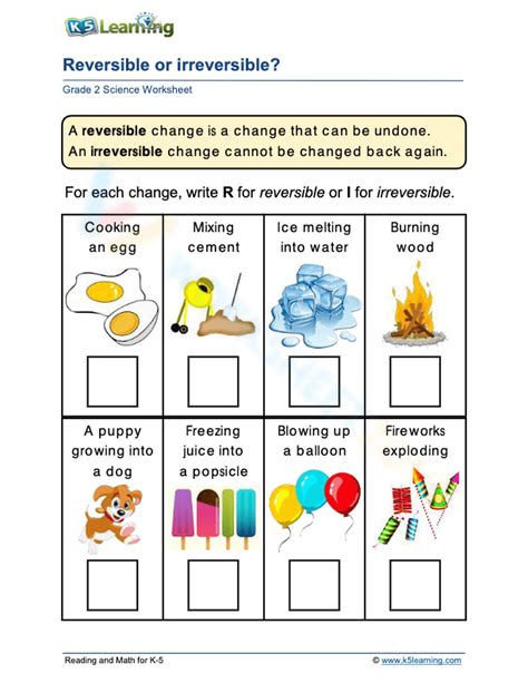 Reversible Or Irreversible 1 Worksheet